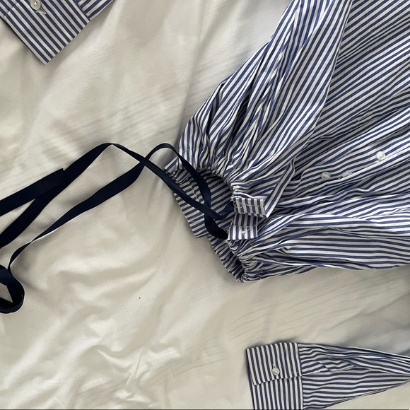 Cute collared summer button up with ribbon ties - Picture 2 of 4